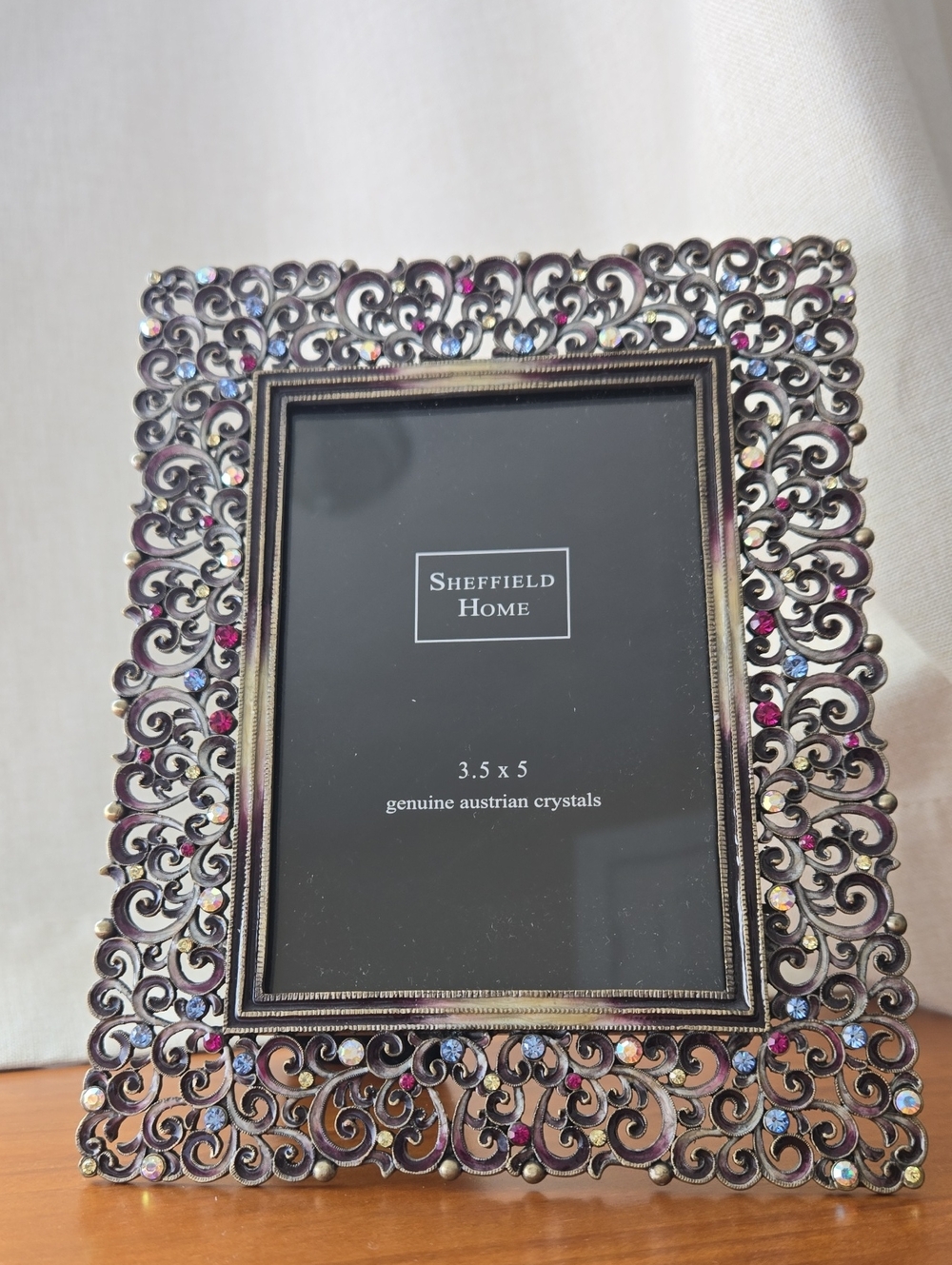 Austrian Crystals Ornate Scrollwork Frame